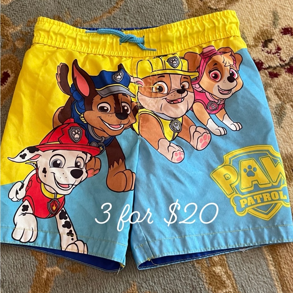 Nickelodeon Paw Patrol swim trunks 3T - Blue and green  3itemsfor$20